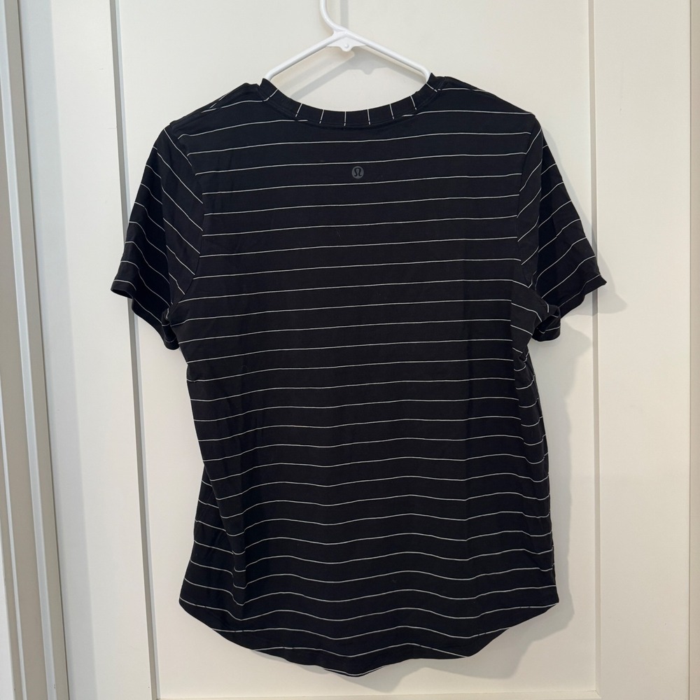 Lululemon Love Crew Short Sleeve Striped T-Shirt Black White